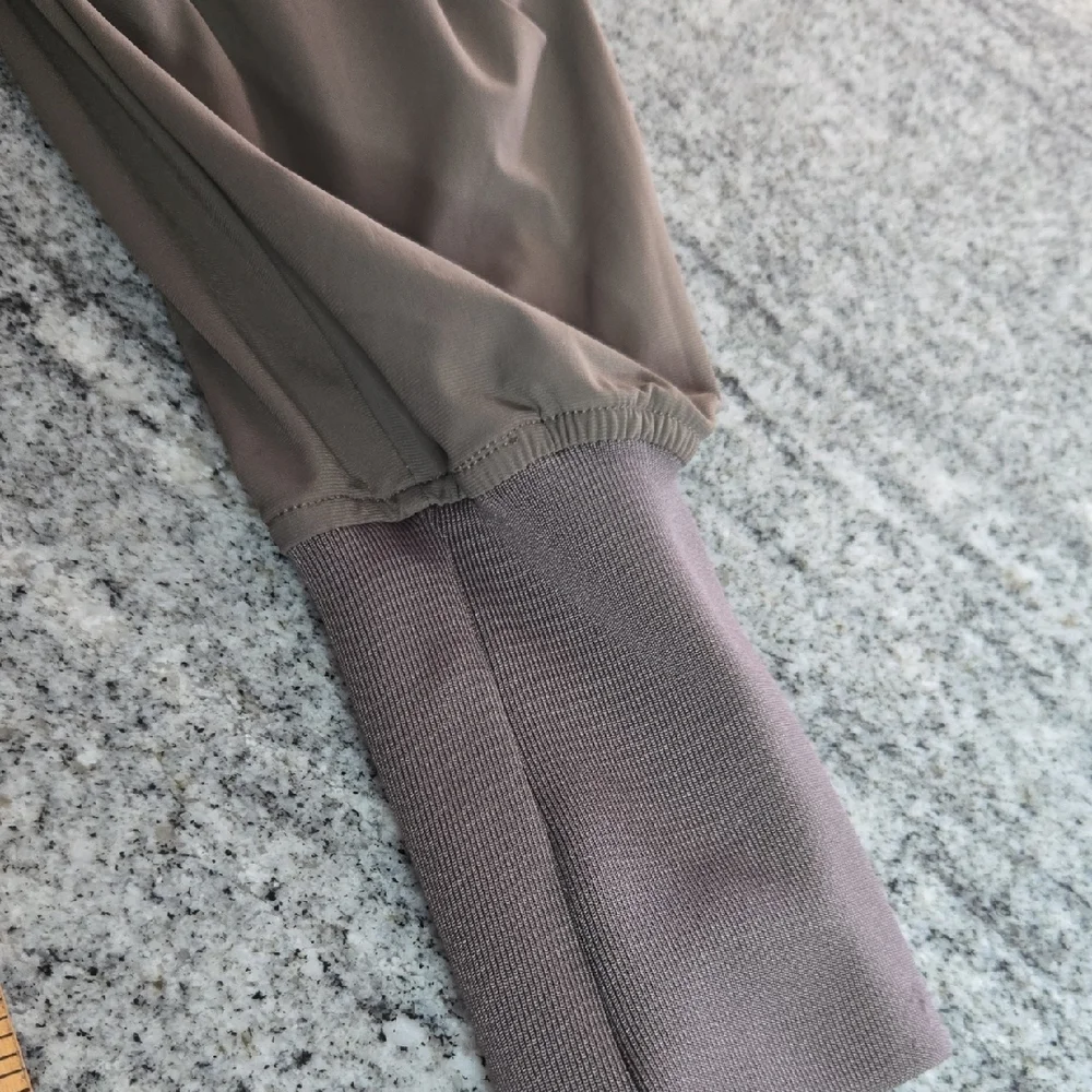 ASRV Men's Medium Tannish Gray Black Trim Active Drawstring Cargo Jogger Pants - Picture 12 of 15